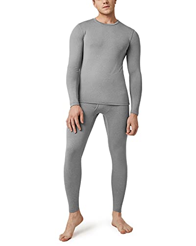 LAPASA Ropa Termica Hombre Conjunto Termico Camiseta Termica Manga Larga & Malla Termica Invierno Ligero M11 M Gris