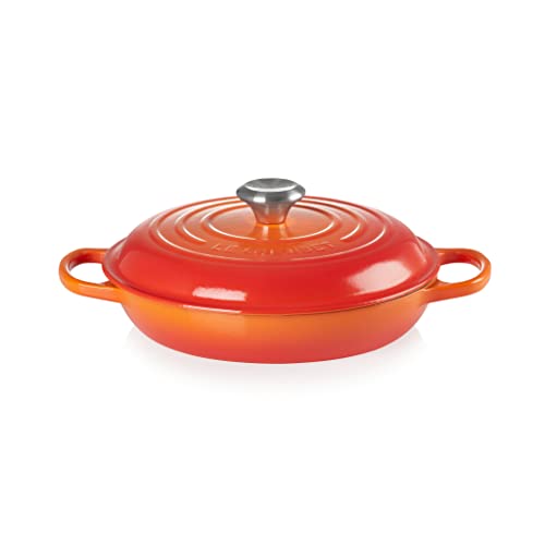 Le Creuset Evolution Cacerola Baja Redonda, 2 L, para Todas Las Fuentes de Calor, Incl. inducción, Hierro Fundido, Naranja(Volcánico), 26 cm