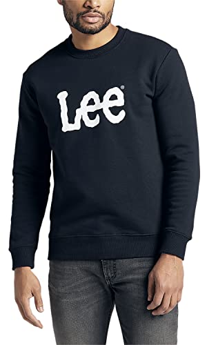 Lee Basic Crew Logo, Suéter, Hombre, Negro (Black 01), Small