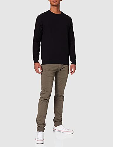 Lee Basic Crew Neck, Jersey, Hombre, Negro, Small