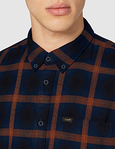 Lee Button Down Camisetas, Azul Marino, L para Hombre