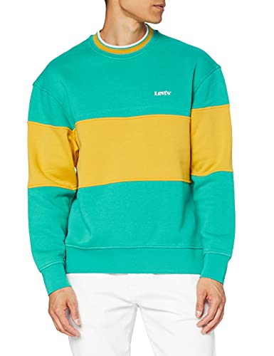 Levi's Color Block Tipped Crew Sudadera, Alhambra, S para Hombre