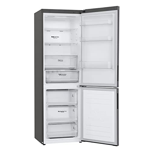 LG GBP61DSXGC - Frigorífico Combi No Frost 186cm, con congelador, compresor Smart Inverter, 341 litros, Color INOX Antihuellas