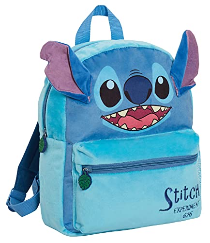 Lilo and Stitch Bag Mochila de felpa para niños para la escuela, mochila 3D, bolsa de libro de almuerzo, regalo de Disney, Blue, Talla única, Mochila