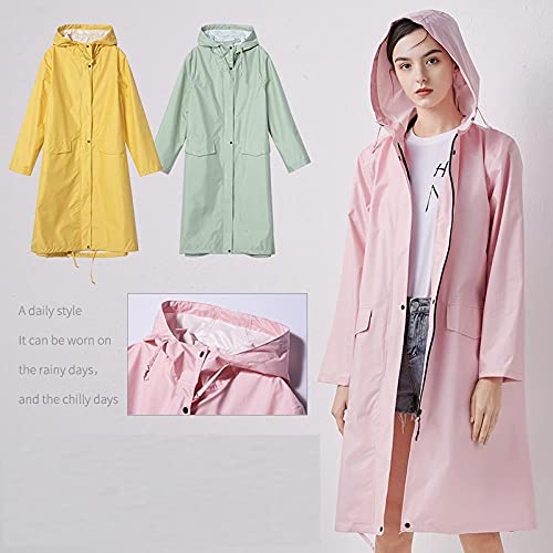 LIMILI Chubasquero largo para mujer, impermeable, con capucha, Significados:, XXL