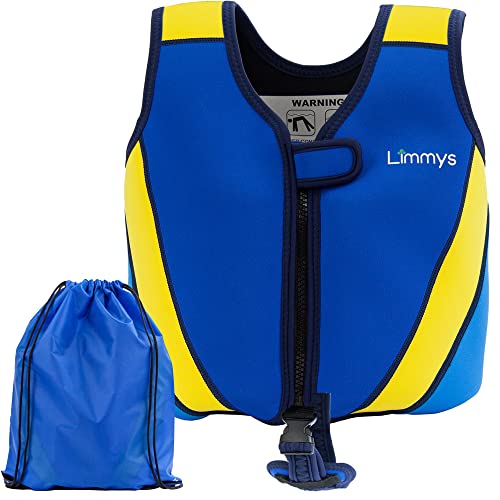 Limmys Chaleco de Natación de Neopreno de la Marca Premium para Niños - Flotador para el Aprendizaje de la Natación Ideal para Niños y Niñas - Incluye una Bolsa con Cordón Extra