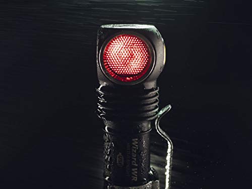 Linterna frontal LED Armytek Wizard WR blanco cálido y rojo 930 y 250 lúmenes recargable por USB + Batería 18650 Li-Ion