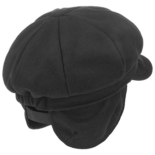 LIPODO Gorra Newsboy con Orejeras Soft Mujer - de Visera, Banda Piel otoño/Invierno - S (55-56 cm) Negro