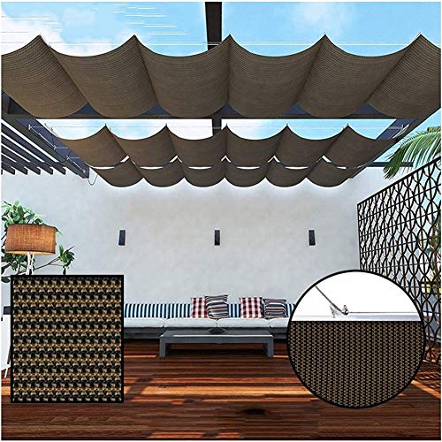 LJIANW Vela de Sombra Toldo Vela, Velas Wave Shade Retráctil, Actualización 2020 Toldo Corredero con Kit De Montaje for Cubierta De Pérgola Pabellón, 55 Tamaños (Color : Brown, Size : 0.5x3m)