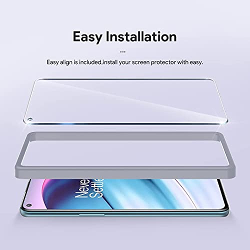 LϟK 4 Pack Protector de Pantalla Compatible con Oneplus Nord CE 5g con 2 Pack Cristal Templado y 2 Pack Protector de Lente de Cámara - Sin Burbujas Dureza 9H Kit Fácil instalación