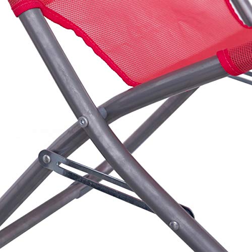 LOLAhome Silla de Playa con cojín reposacabezas Coral de textileno de 59x49x76 cm