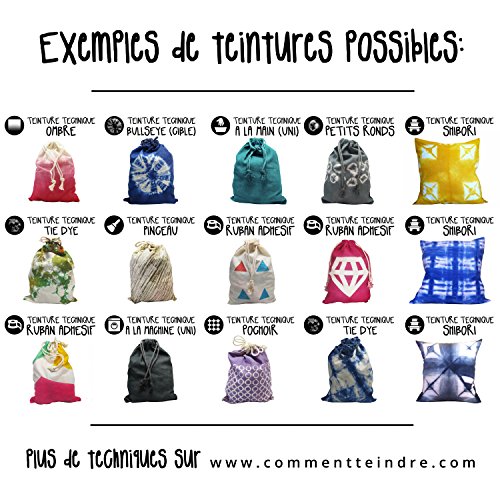 Lote de 3 bolsas de tinte textil – azul zafiro – Tintes universales para ropa y tejidos naturales