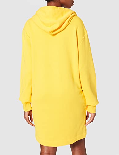 Love Moschino Long Sleeved Hoodie Dress in 100% Cotton Fleece Vestido, Amarillo, 40 para Mujer