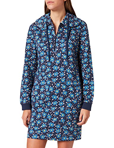 Love Moschino Long-Sleeved Hoodie Dress Vestido, Fiori Fond.BLU, 46 para Mujer