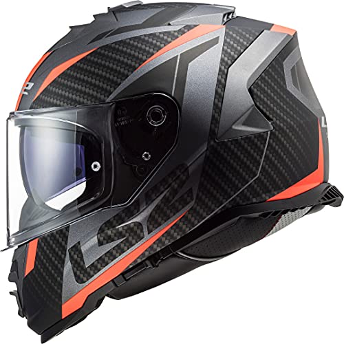 LS2, casco integral moto Storm Racer Titanium orange, L