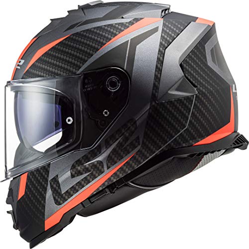 LS2, casco integral moto Storm Racer Titanium orange, XL