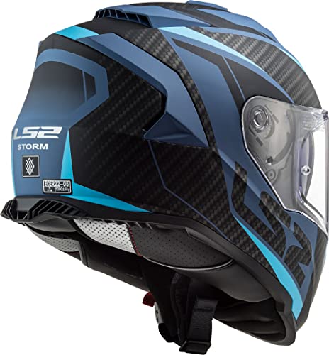 LS2 Storm Racer Casco Moto, Hombre, Mat Blue, M