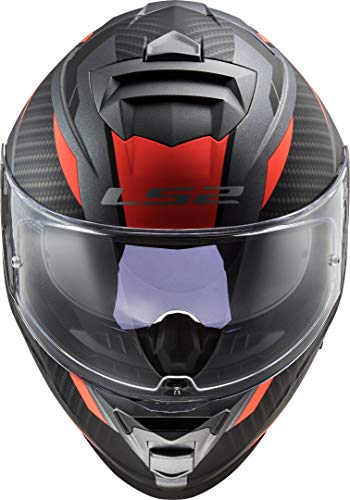 LS2 Storm Racer Casco Moto, Hombre, Titanium Orange, M