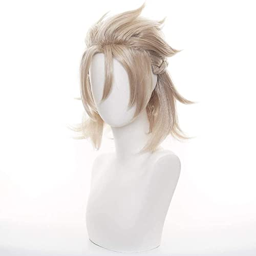 Lshpresx Albedo Wig Cosplay disfraz pelucas Anime pelo sintético con gorro de peluca gratis