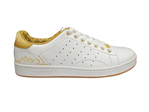 Luanvi FS Valencia - Zapatillas Fútbol sala, Unisex Adultos, Blanco Dorado, 44