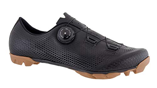 LUCK BRABOSS | Zapatillas MTB para Hombre, Mujer y Niños | Cierre Rotativo | Suela de Carbono | Calzado para Bicicleta de Montaña (Negro, Numeric_48)