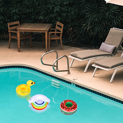 LUTER 15 Piezas Posavasos Piscina, Bandeja Piscina Flamenco Hinchable Piscina Portavasos Flotante con Inflador, Flotador de Bebida Posavasos Flamenco Decoraciones para Fiesta en la Piscina