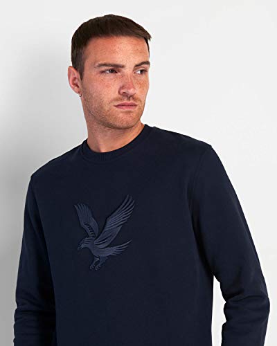 Lyle & Scott ML1354V Embossed Embroidery Eagle Logo Crew Sudadera Top - Navy azul marino M