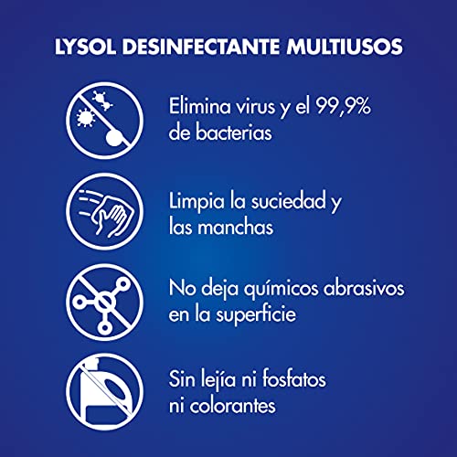 Lysol - Spray Desinfectante y Limpiador Multiusos - 1 L