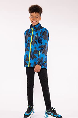 Mac in a Sac Mini Origin II - Packable Waterproof Jacket, Chaqueta impermeable Unisex Niños, Blue Camo, 11-13 Years