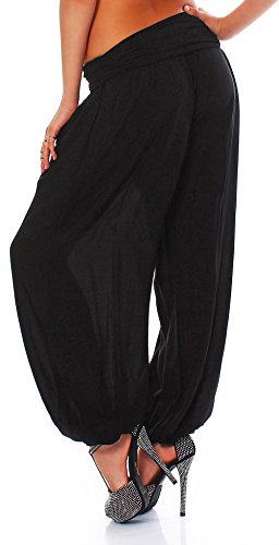 Malito Bombacho Aladin Harem Pantalón Boyfriend Baggy Yoga 1482 Mujer Talla Única (Negro)