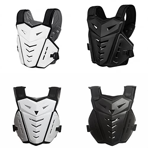 MAOTN Chaleco MTB Protector Espalda de Motocicleta, Armadura Protectora Carreras de Peto Motocross Enduro,proteccione Pecho, esquí para ​Deportes al Aire Libre,Moto para Karts,White,Size