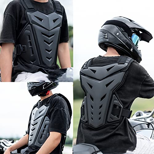 MAOTN Chaleco MTB Protector Espalda de Motocicleta, Armadura Protectora Carreras de Peto Motocross Enduro,proteccione Pecho, esquí para ​Deportes al Aire Libre,Moto para Karts,White,Size