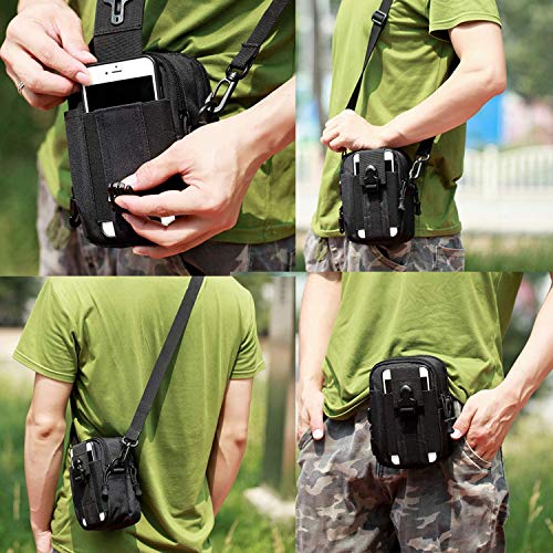 Mardingtop Riñonera táctica para Hombre, riñonera compacta MOLLE, Funda para teléfono móvil, Accesorios para Mochilas, Kit de Herramientas Multifuncional para Camping, Senderismo y Viajes