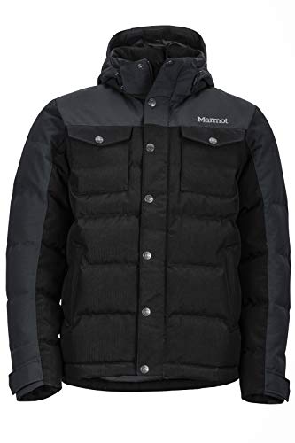 Marmot Fordham Jacket Chaqueta De Plumas Aislante, 700 Pulgadas Cúbicas, Abrigo para Exteriores, Anorak Resistente Al Agua, Resistente Al Viento, Hombre, Black, L