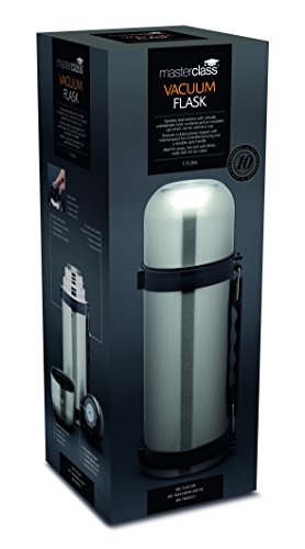 MasterClass Stainless Steel Vacuum Flask with Handle, 1 Litre (1.75 Pints)