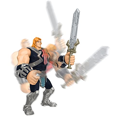 Masters of the Universe Figura de Acción He-Man - Articulado - Función de Ataque con Muelle - 13,9 cm - Regalo para Coleccionistas y Niños de 4+ Años