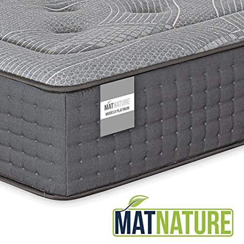 Matnature | Colchón Modelo Platinum | Altura 30 cm | Colchón Viscoelástico | Colchón Muelles Ensacados | Colchón Transpirable | Colchón Antideslizante | Colchón Antiácaros (120 x 190 cm)