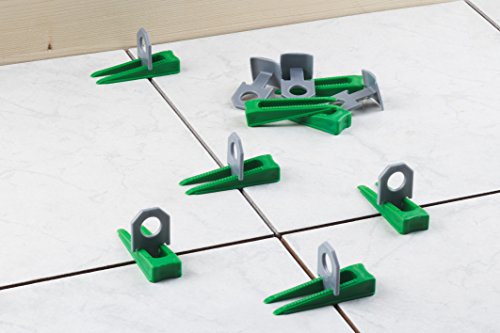 Meister Sistema de nivelación para azulejos, 351 piezas, grosor 7 – 15 mm, con lengüeta, Clips y Espaciador | ayuda para nivelación de azulejos con lengüeta | 4423100