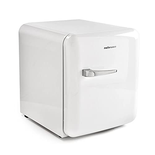 Mellerware - Mini refrigerador eléctrico Freezy! | Mini nevera 48 L | Eficiencia energética A+ | Frigorífico pequeño 50 cm alto | Apertura derecha | Compartimento latas y botellas | Blanco