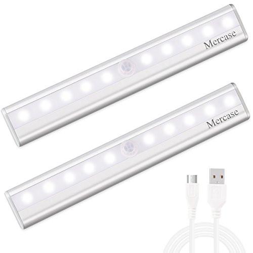 Mercase LED Sensor Luz del Armario USB Recargable Magnético Stick-on Anywhere [Clase de eficiencia energética A]