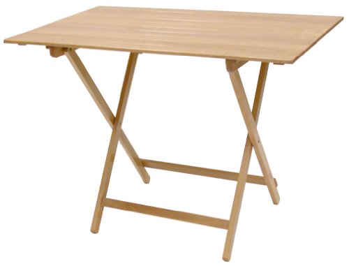 Mesa plegable de madera natural. 100 x 60 cm. Para campin/ casa