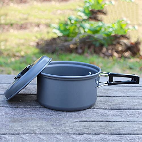 MHRCJ Kit de Estufa de Camping Placas de Plato portátil Potes de Agua Hervidor de Agua Hand Vice Vice al Aire Libre Camping Cocinando para 2-3 Personas