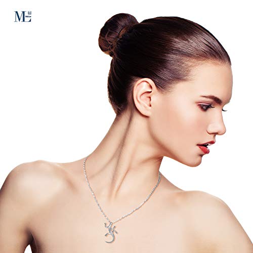 MicLee Collar sencillo para mujer de plata de ley 925, con colgante de lagarto con bolsa de regalo