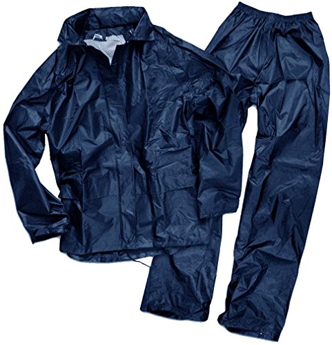 Mil-Tec Traje Impermeable para Hombre, Hombre, Color Azul Marino, tamaño Large