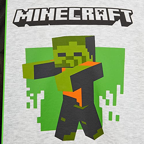 Minecraft Chandal Niño, Conjunto de 2 Piezas Sudadera con Capucha y Pantalon Chandal, Regalos para Niños y Adolescentes 5-14 Años (7-8 Años, Gris)