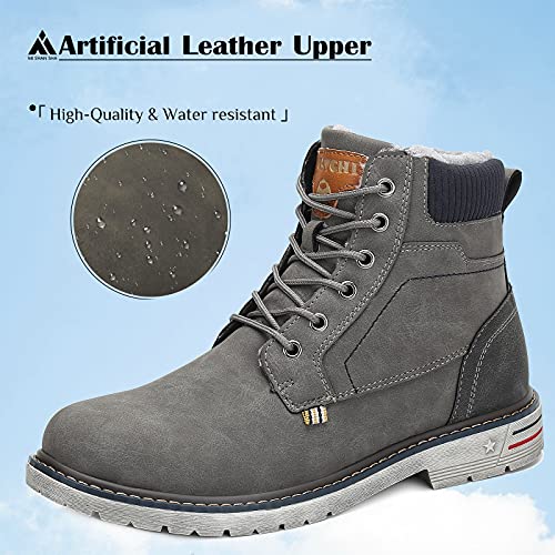 Mishansha Botas Invierno Hombre Trekking Botas de Nieve Impermeables Botines Antideslizantes Calientes Aire Libre Boots Gris 44 EU