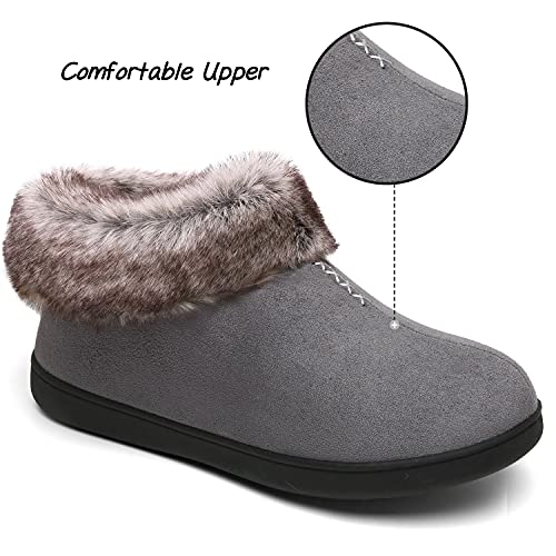 Mishansha Pantuflas Mujeres Invierno Antideslizantes Cálido y Confortable Zapatillas Estar por Casa Hombres Zapatillas con Forro de Felpa, Comodos Gris 37