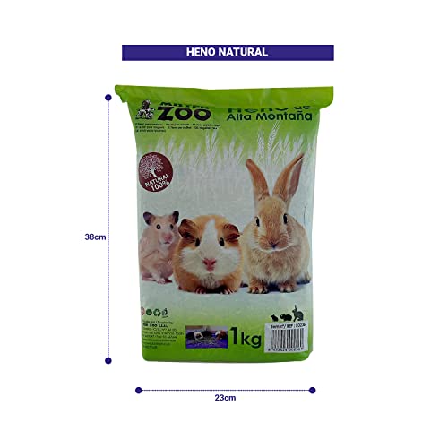 Mister Zoo HENO para Hamsters HENO DE Conejo HENO COBAYA HENO Alta MONTAÑA Conejo Pack DE 2 Unidades DE 1 KG