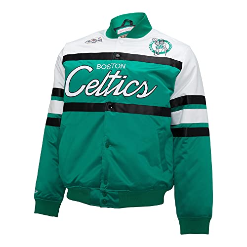 Mitchell & Ness NBA Special Script Heavyweight - Chaqueta de satén, Boston Celtics Kelly Green, L