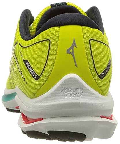 Mizuno Wave Rider 25, Zapatillas Hombre, Sunny Lime Sky Captain Ignition Red, 42.5 EU